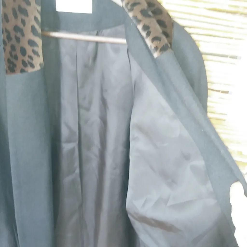 Forecaster 14 Black Leopard Wool Long Coat - Image 4