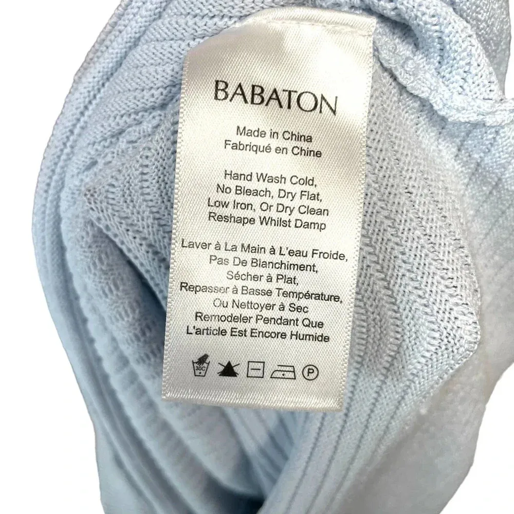 Aritzia Babaton Arlik‎ Knit Tank Top Sleeveless Crew Neck Light Blue Size XS - Image 5