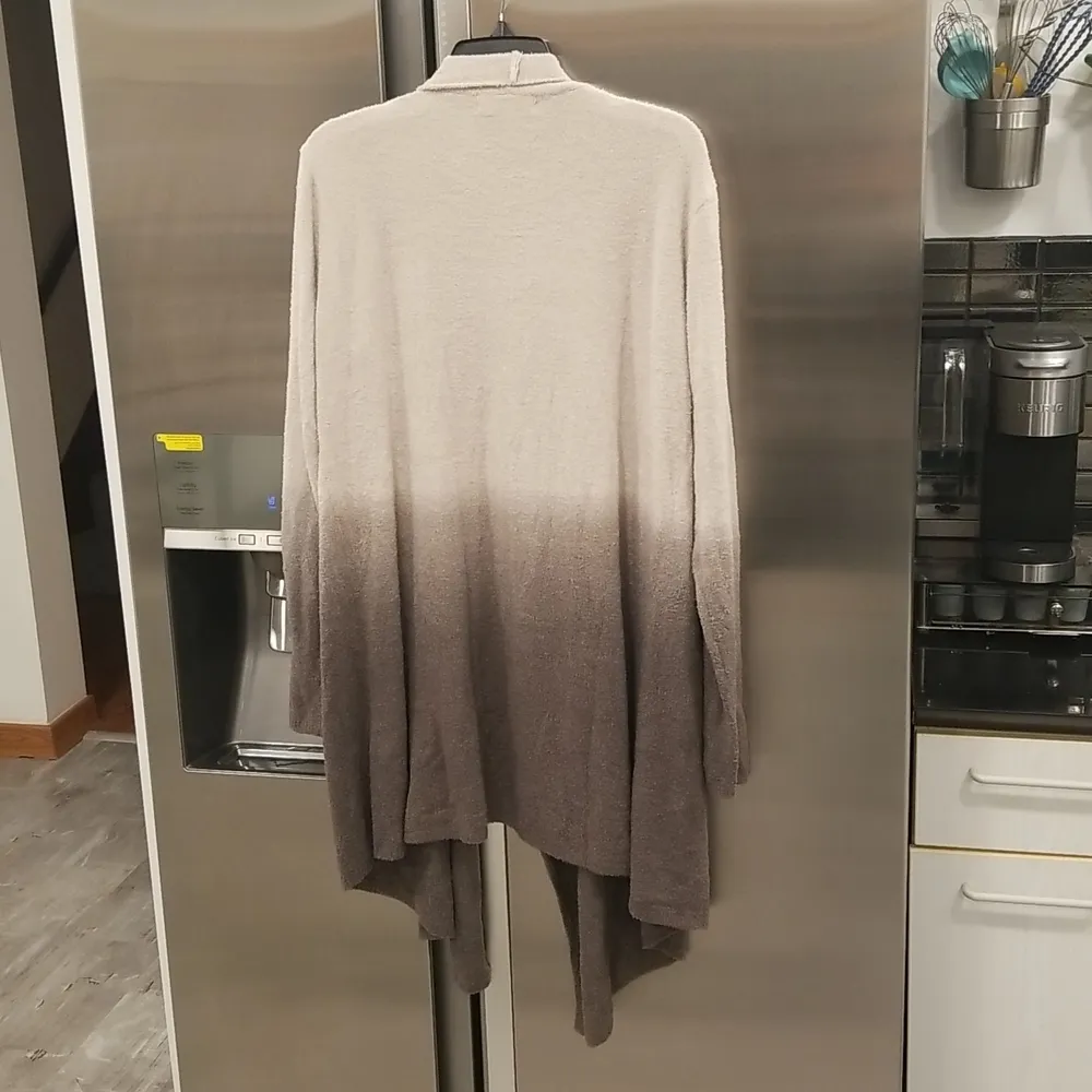BAREFOOT DREAMS Bamboo Chic Lite Ombre Calypso Wrap Cardigan Stone Cocoa 1X NWT - Image 7