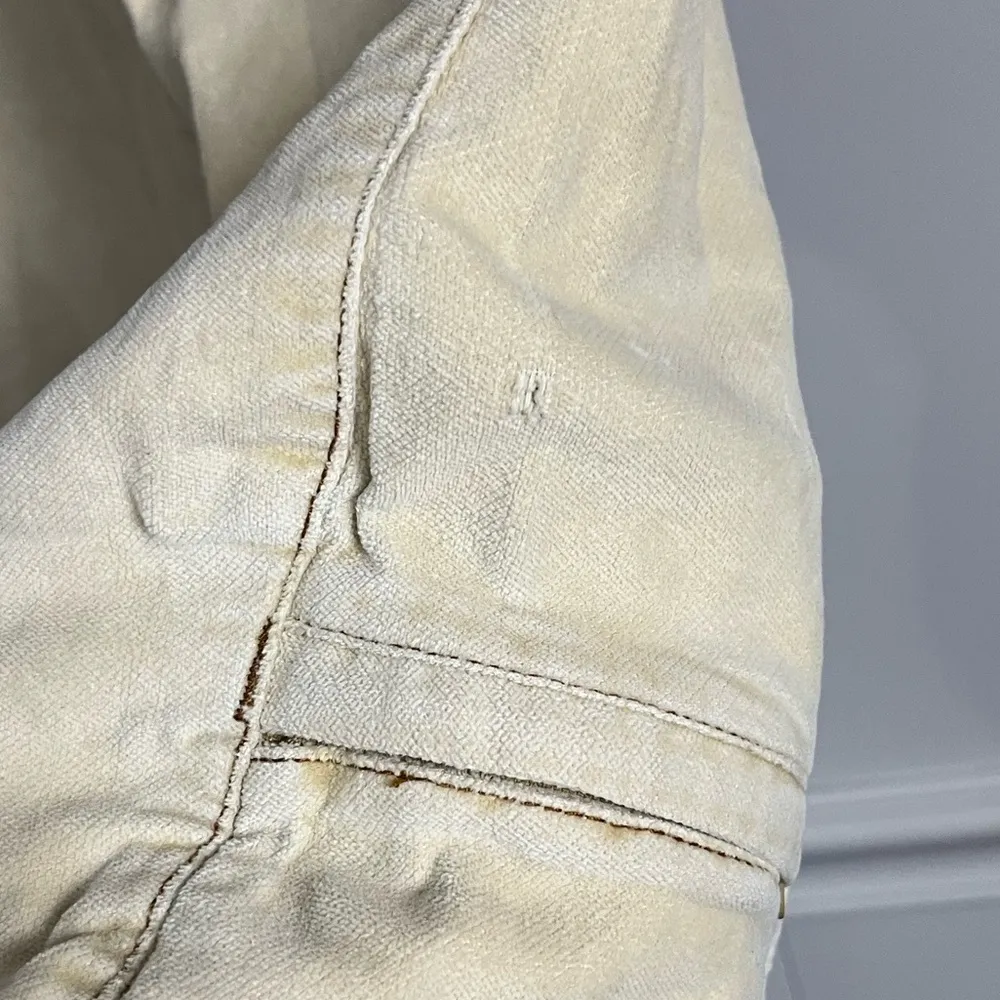 Athleta Corduroy Cream Flare Cargo Pants Size 2 - Image 2