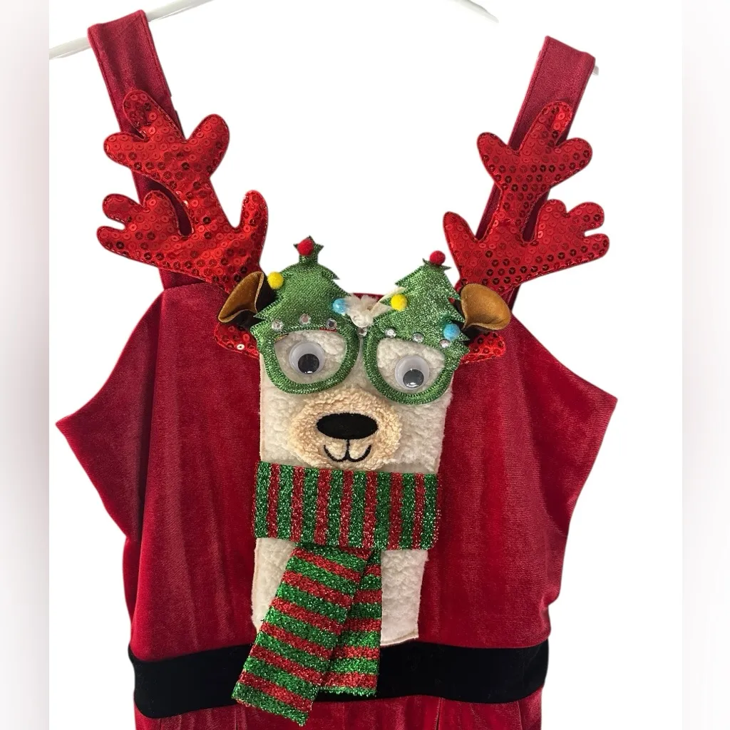 Born Famous Red Velvet Reindeer Overalls medium - Image 2