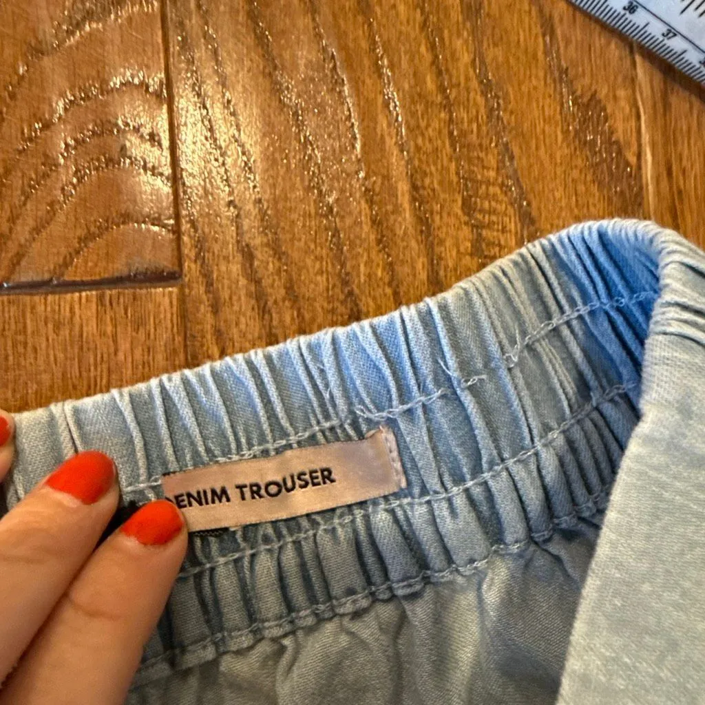 BCBGeneration  love Effie denim trouser wide leg tencel jeans size small - Image 6