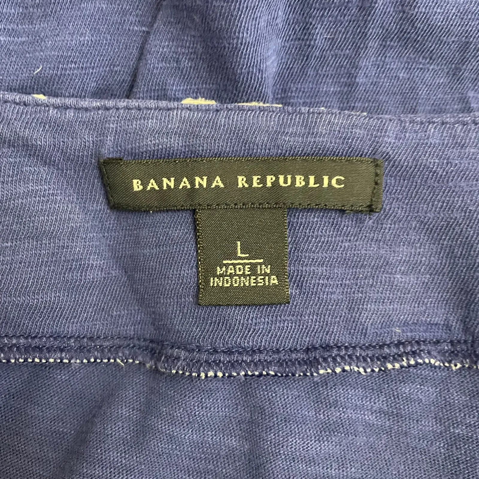 Banana Republic Navy Blue Cotton Embroidered Shift Dress Women’s L - Image 2