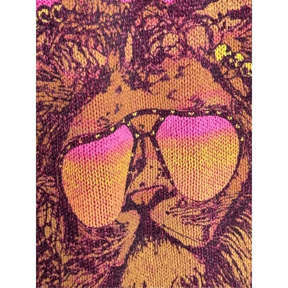 Lauren Moshi Helena Rasta Lion Sweater Pink Small - Image 3