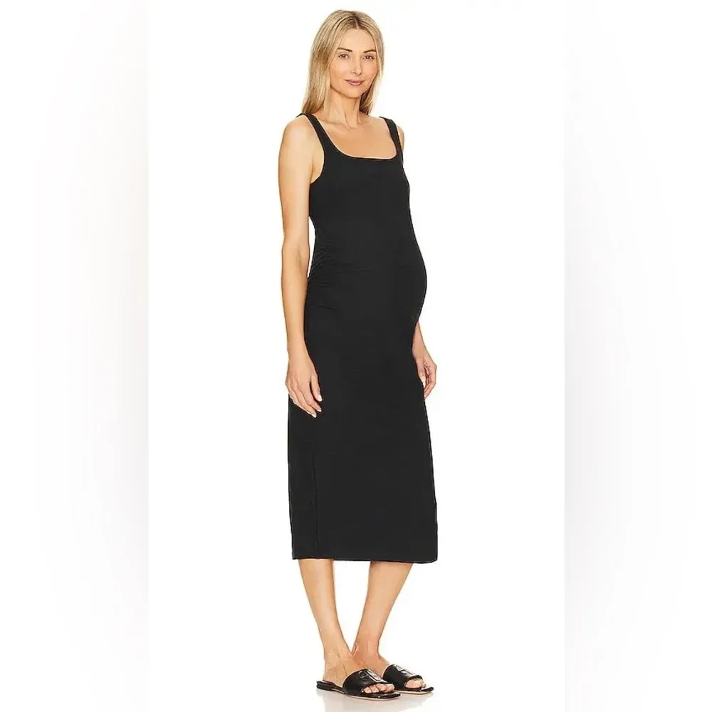 Beyond the Bump by Beyond Yoga Spacedye Icon Maternity Midi Dress Darkest Night - Image 10