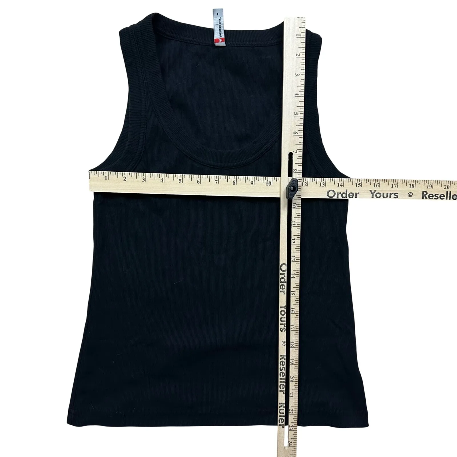 NWOT American Giant Women's Black Ribbed Tank Top Size L Scoop Neck Solid Size L - Image 7