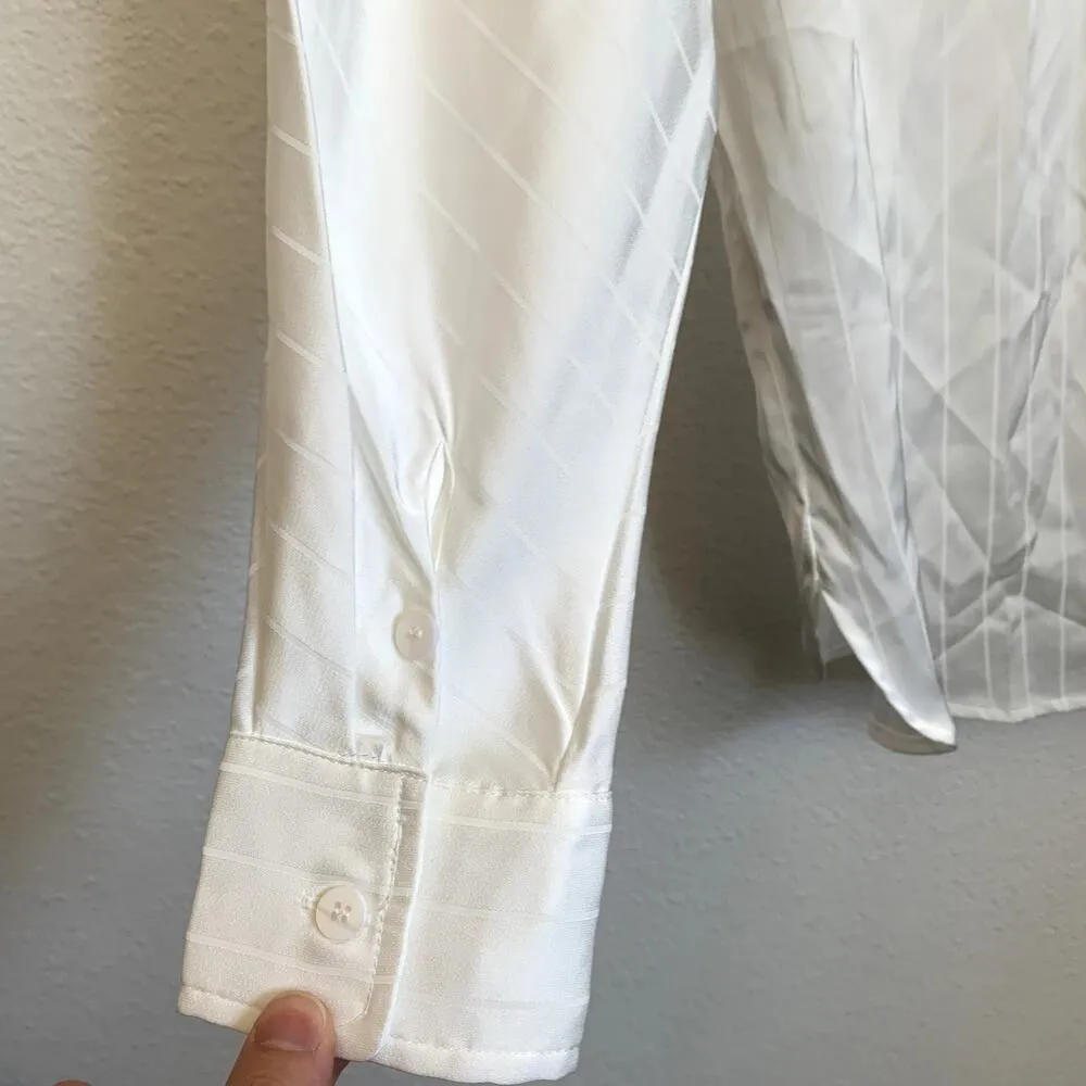 NWT Commense Charlotte Oversized Button Up Collared Shirt in White Size XS - Image 5