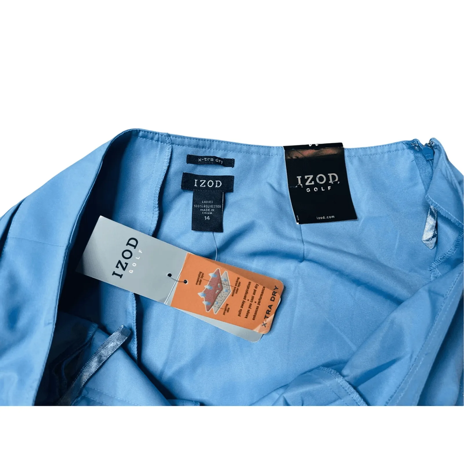 Izod Golf X-Tra Dry‎ Microfiber High Rise Blue Lake Skort 14 Sportswear Pastel - Image 4