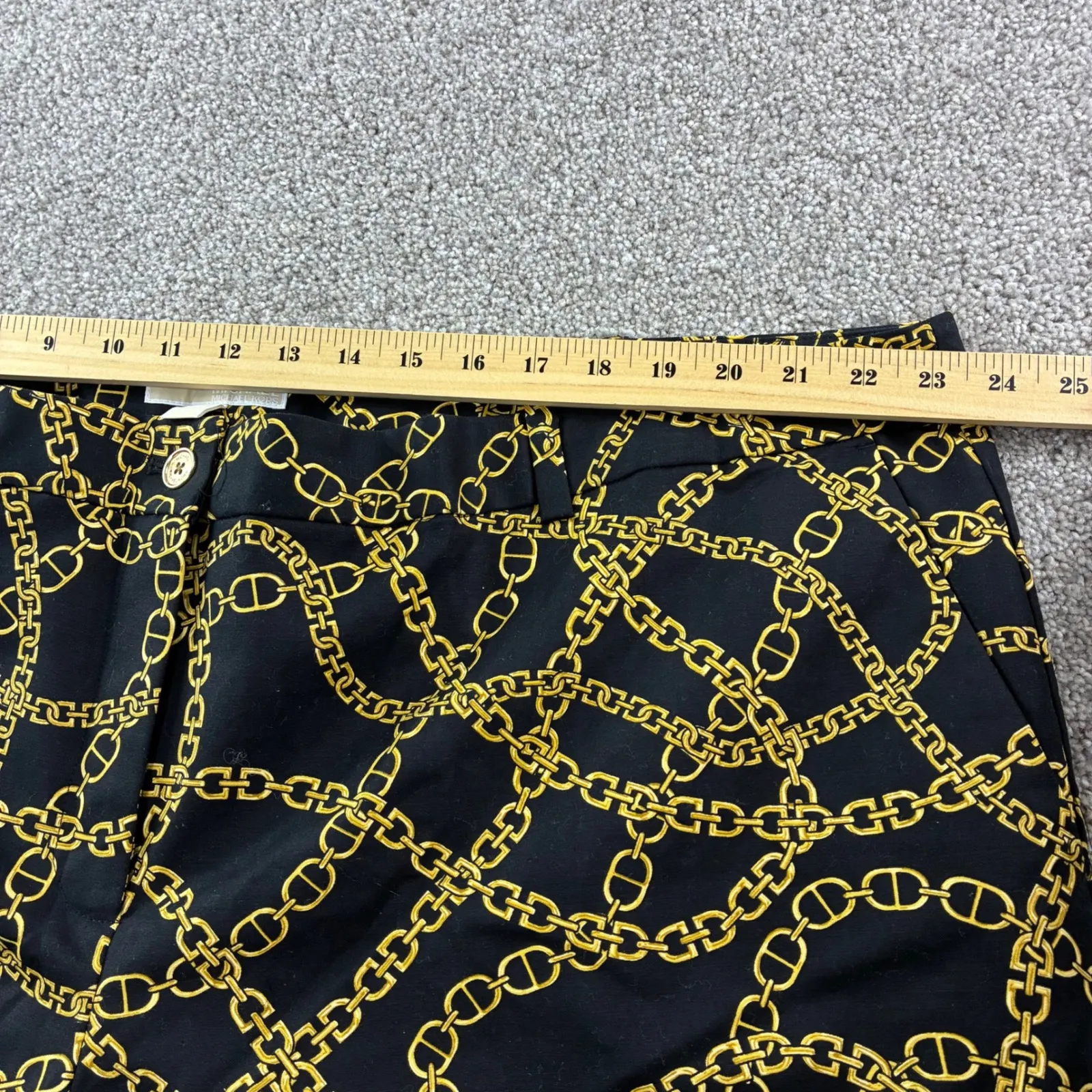 Michael Kors Womens 24W Black Gold Keegan Chain Print Miranda Slack Trouser Chic - Image 5