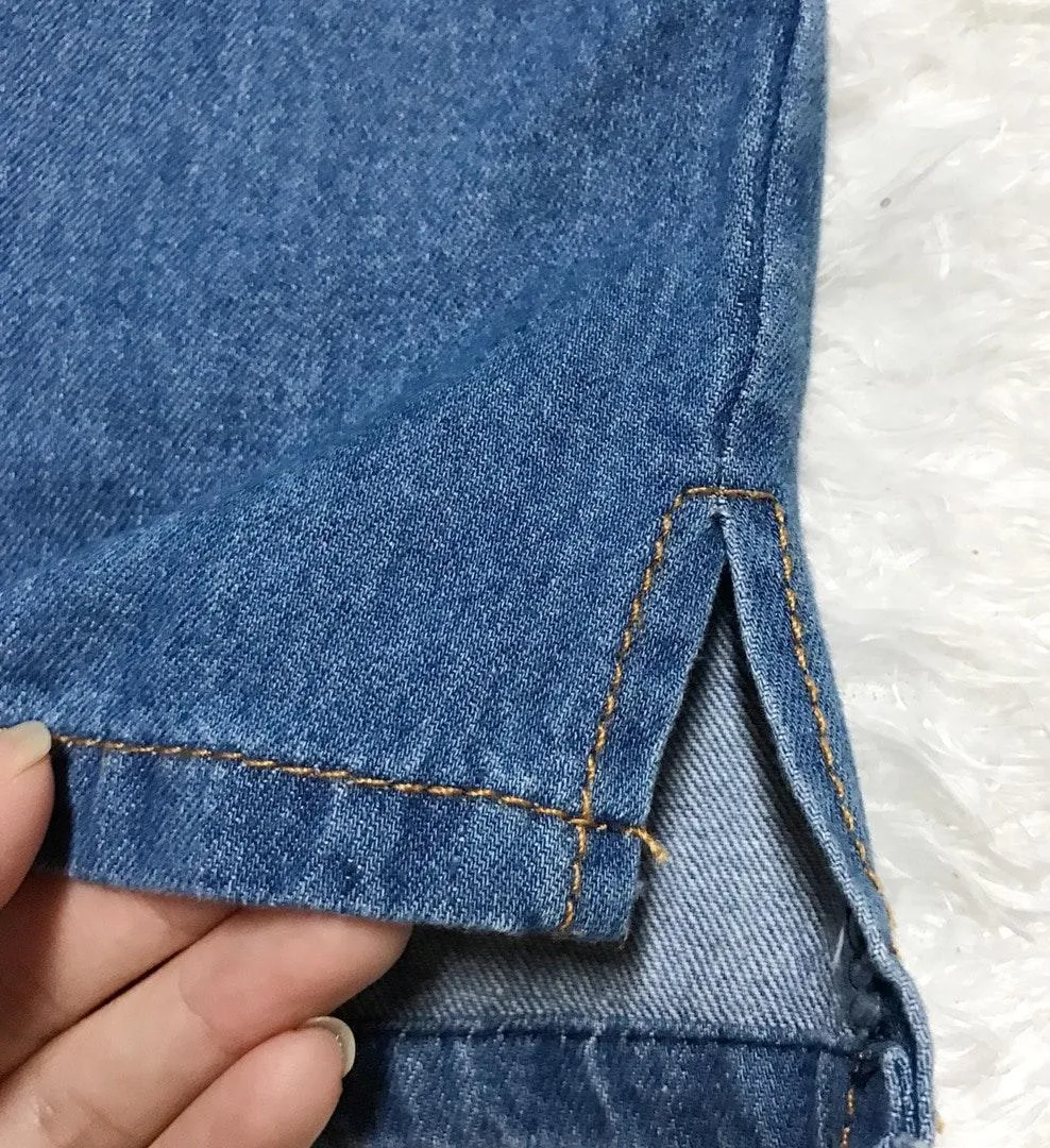 Denim Embroider Flame Shorts - Image 5