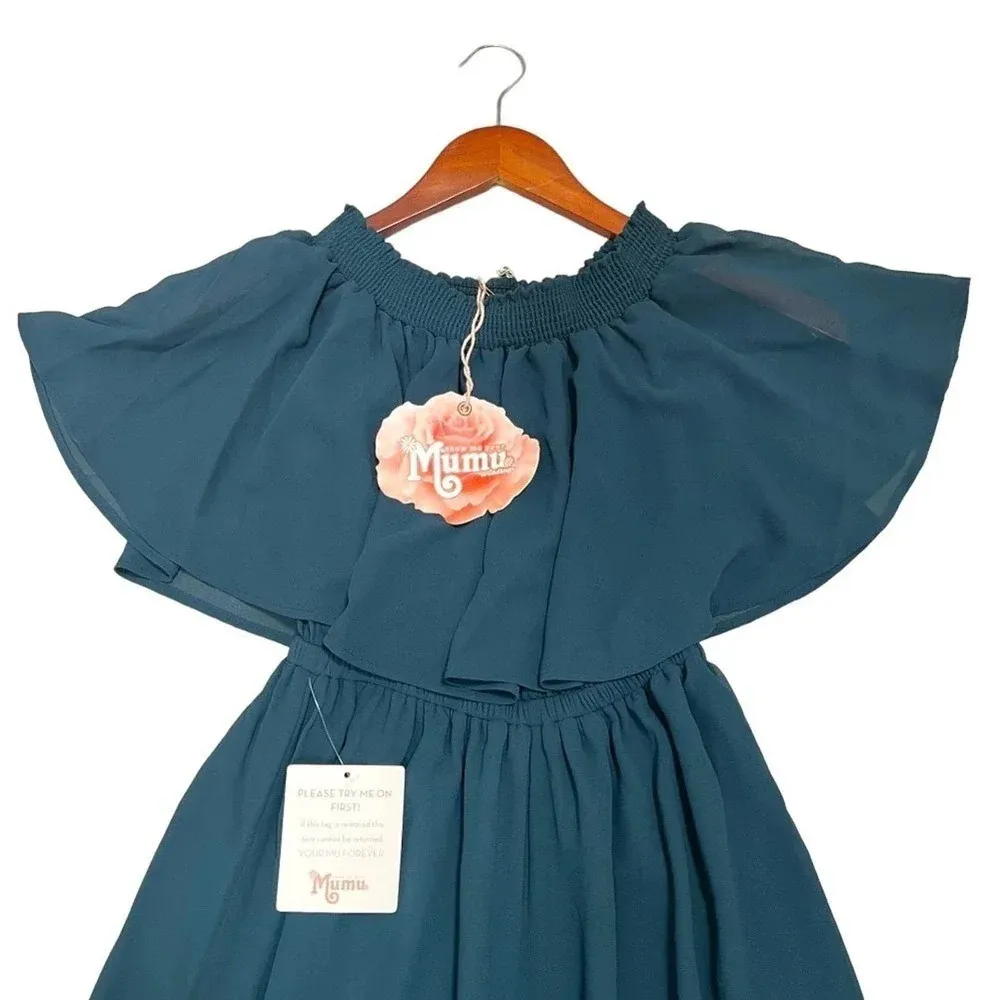 Show Me Your Mumu Hacienda Maxi Dress Deep Jade Women’s Size XXS NEW - Image 3