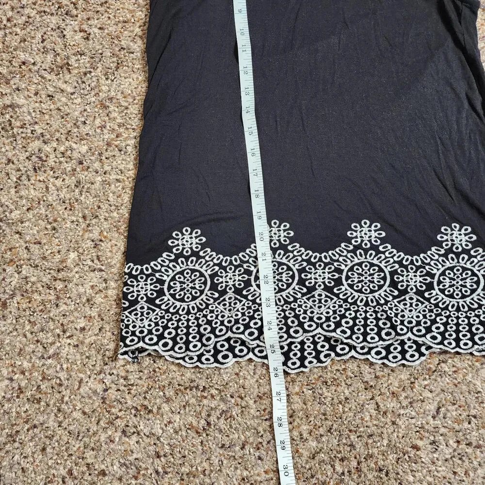 Adrianna Papell Black Embroidered Top Size Small Dressy - Image 7