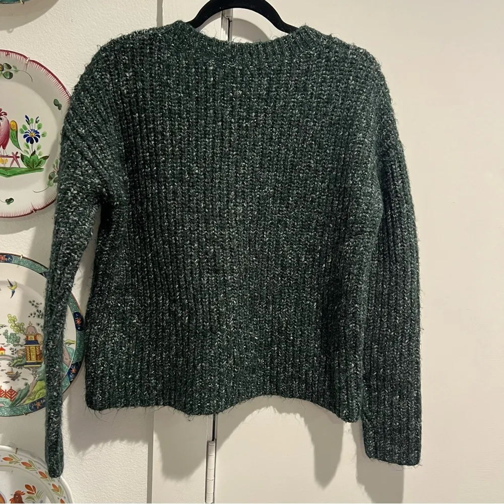 Forest Green Chunky Sweater Size XS - Image 7