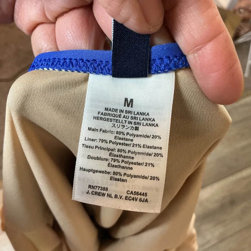 J. Crew One Piece Swimsuit Tie Shoulder V-Neck Cobalt Blue‎ Bathing Suit M - Image 8