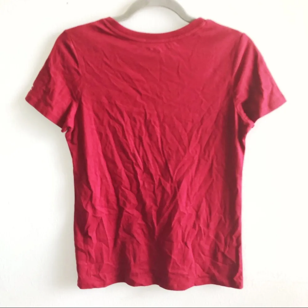 Champion Tee Dark Red Women’s Favorite V Neck Sz S EUC Trendy Sporty Top - Image 8