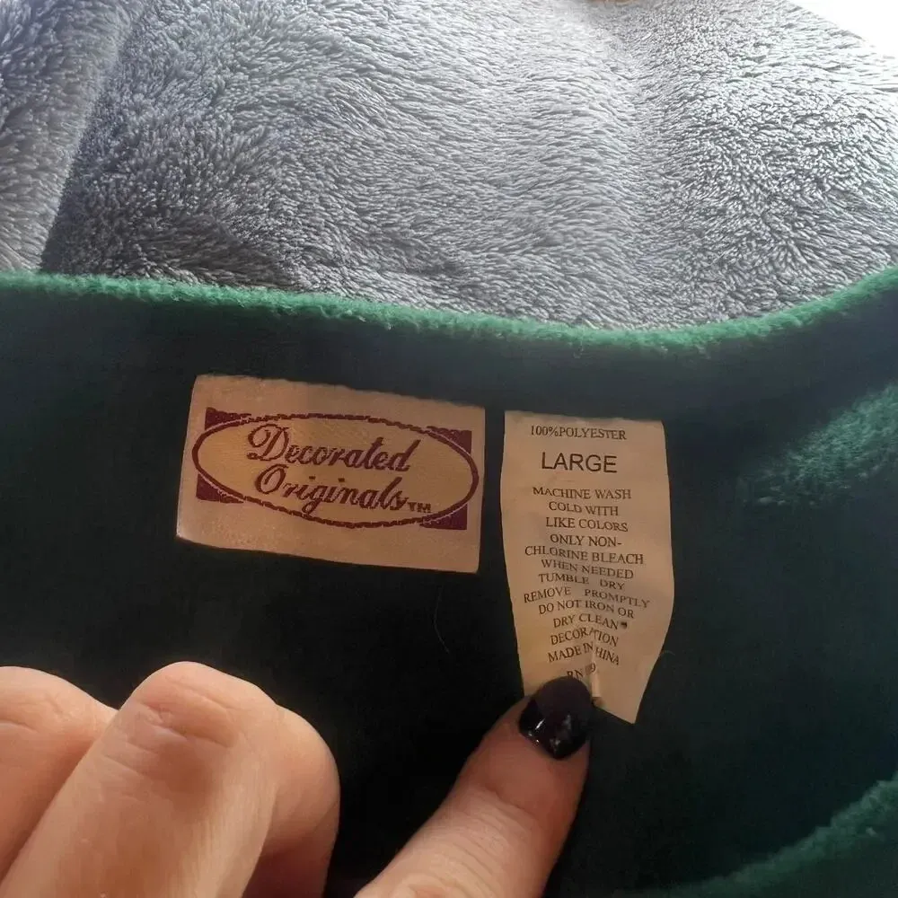 Vintage‎ Decorated Originals Green Christmas Cardigan Sweater Women's Large - Image 4