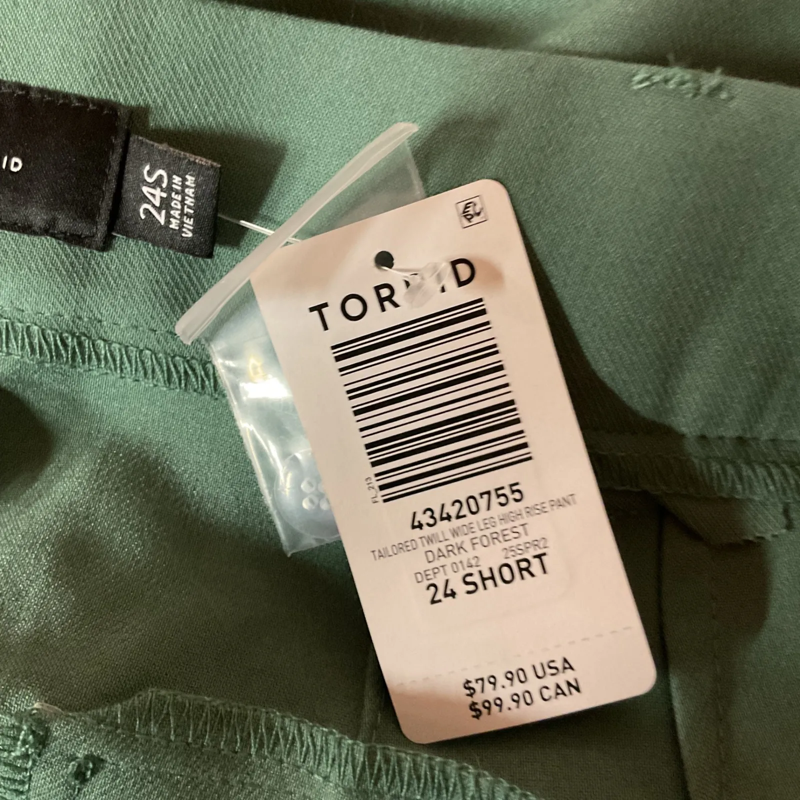 Torrid‎ Tailored Twill Wide Leg High Rise Relaxed Fit Pants Dark Forest Size 24P - Image 8