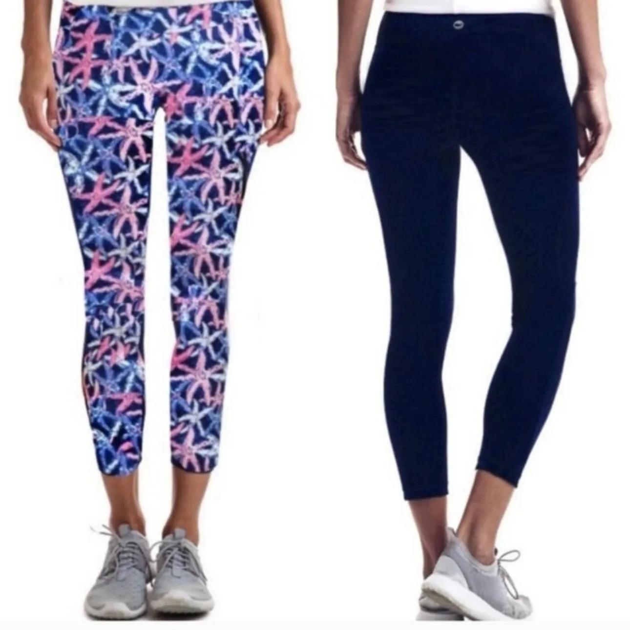 Vineyard Vines‎ Womens Performance Reversible Starfish Navy Leggings XXS Preppy - Image 2