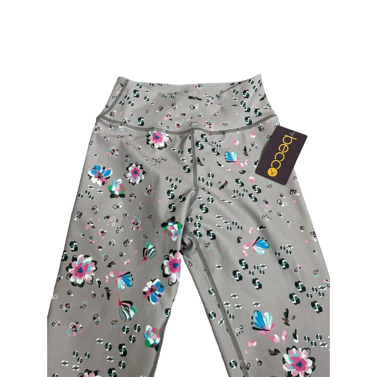 Becco Women's Cropped Floral Legging Athletic Yoga Pants Size Small‎ - Image 2