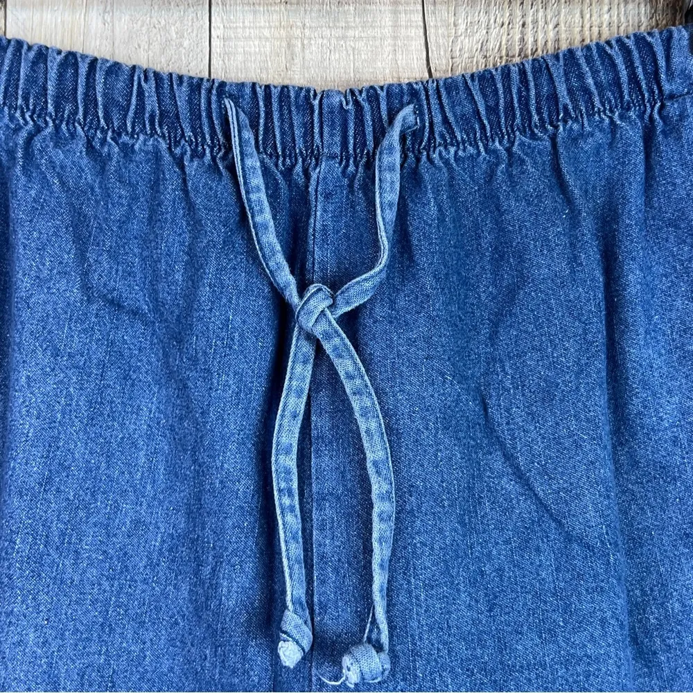 Premier Int. For Ladies Small 6/8 Stretch Drawstring Waistband Blue Denim Shorts - Image 3