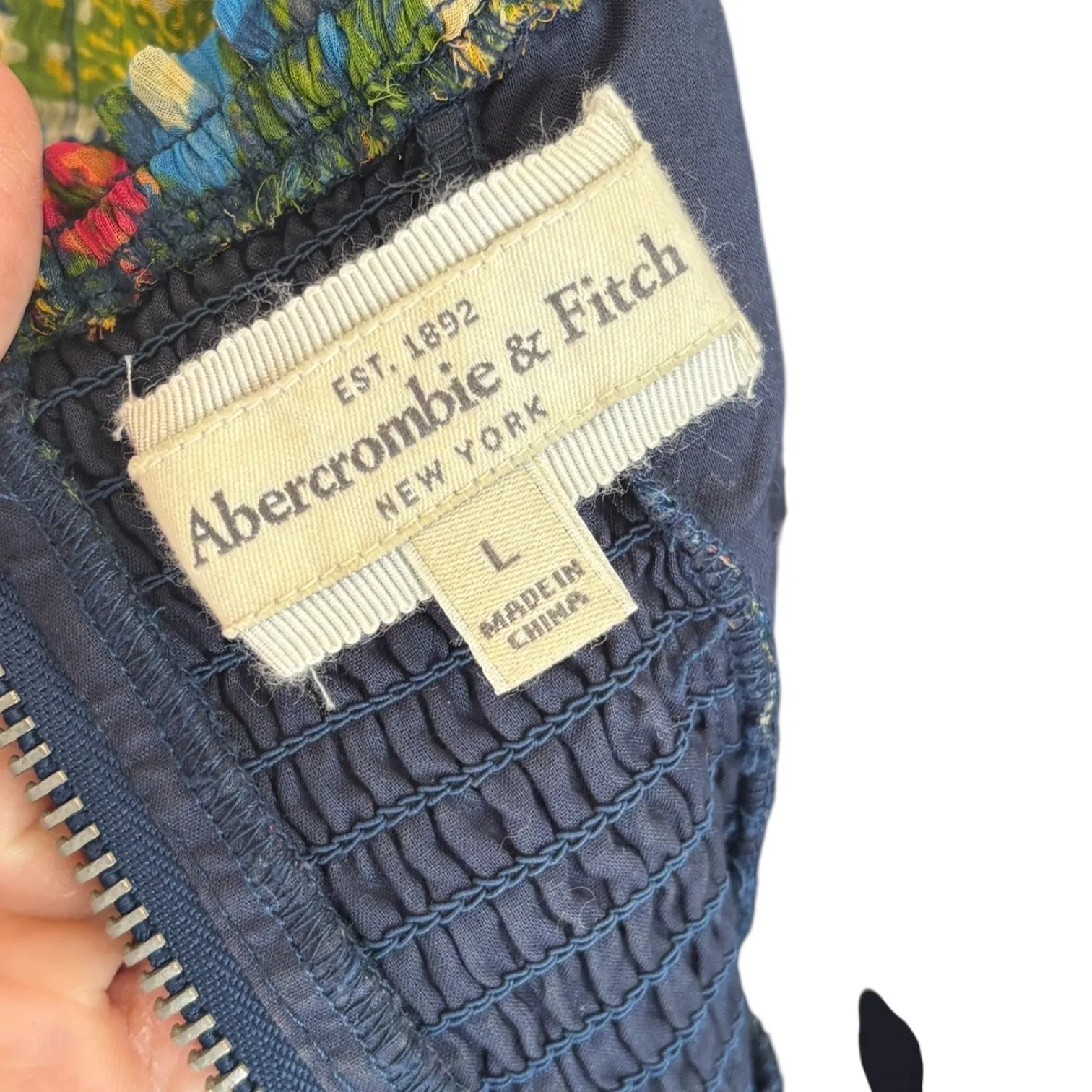 Abercrombie Fitch Floral Strapless Ruffle Mini Dress L Boho Cottagecore Coquette - Image 8