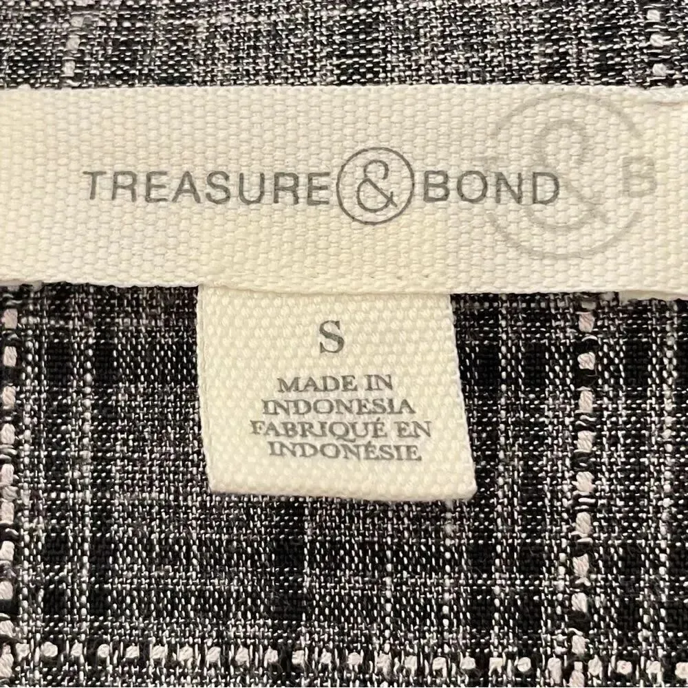 NWT Treasure & Bond Gray Long Sleeves Boxy Oversized Cropped Womens Blouse SZ S - Image 2