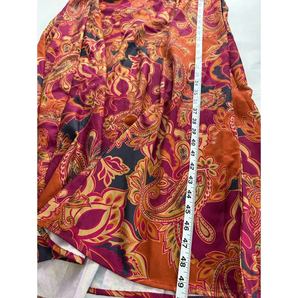 Flying Tomato Size Medium NWOT Paisley Maxi Dress Blouson Sleeves Hippie Retro - Image 10