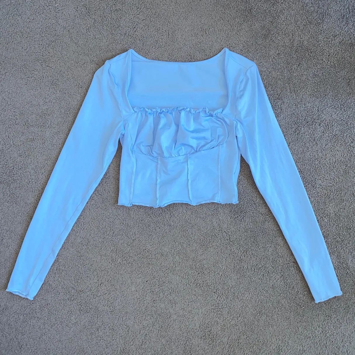 Blue Milkmaid Longsleeve Top - Image 2