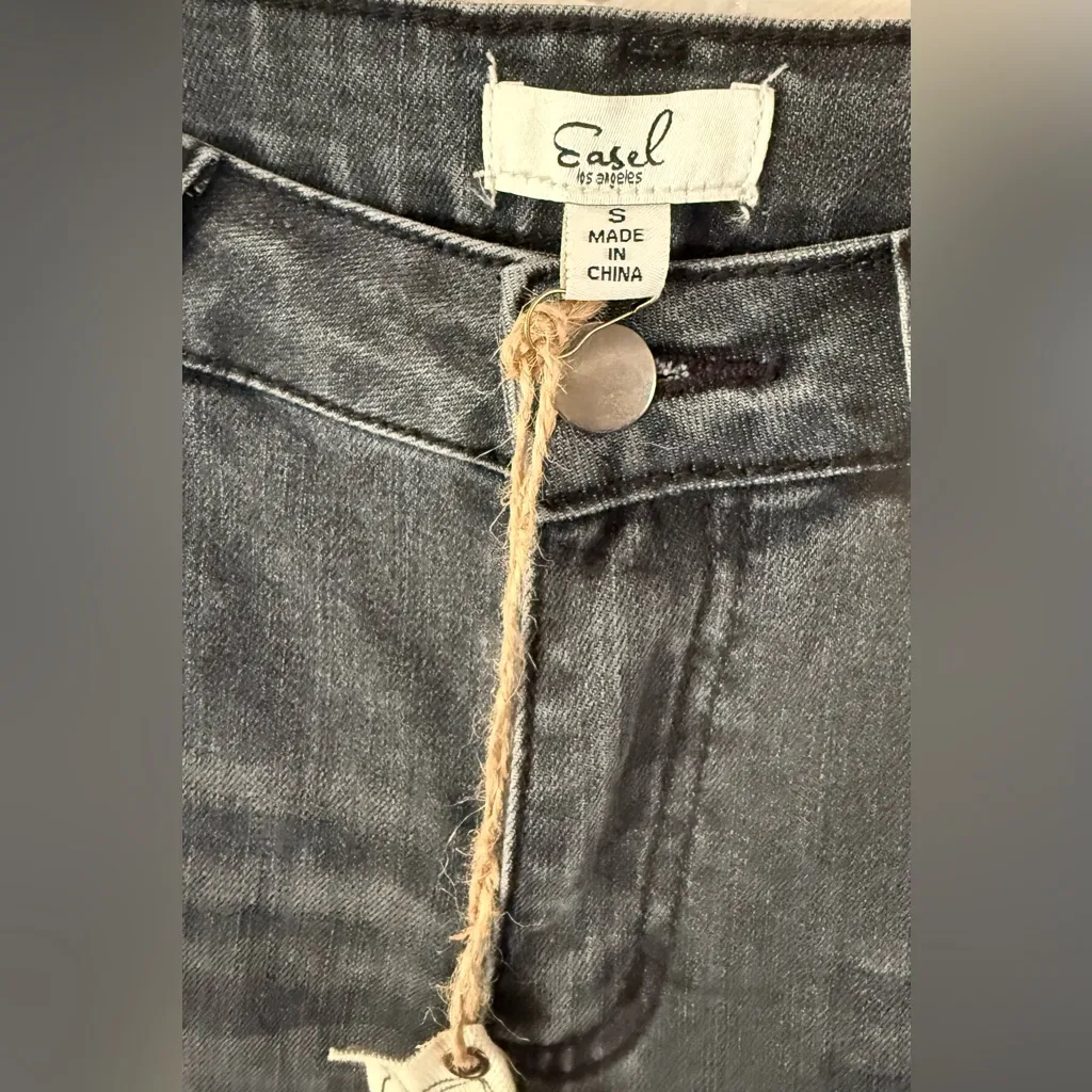 70’s Womens Mid Rise Jeans Patchwork Bell Bottom Pants Washed Denim Size S New Black - Image 3