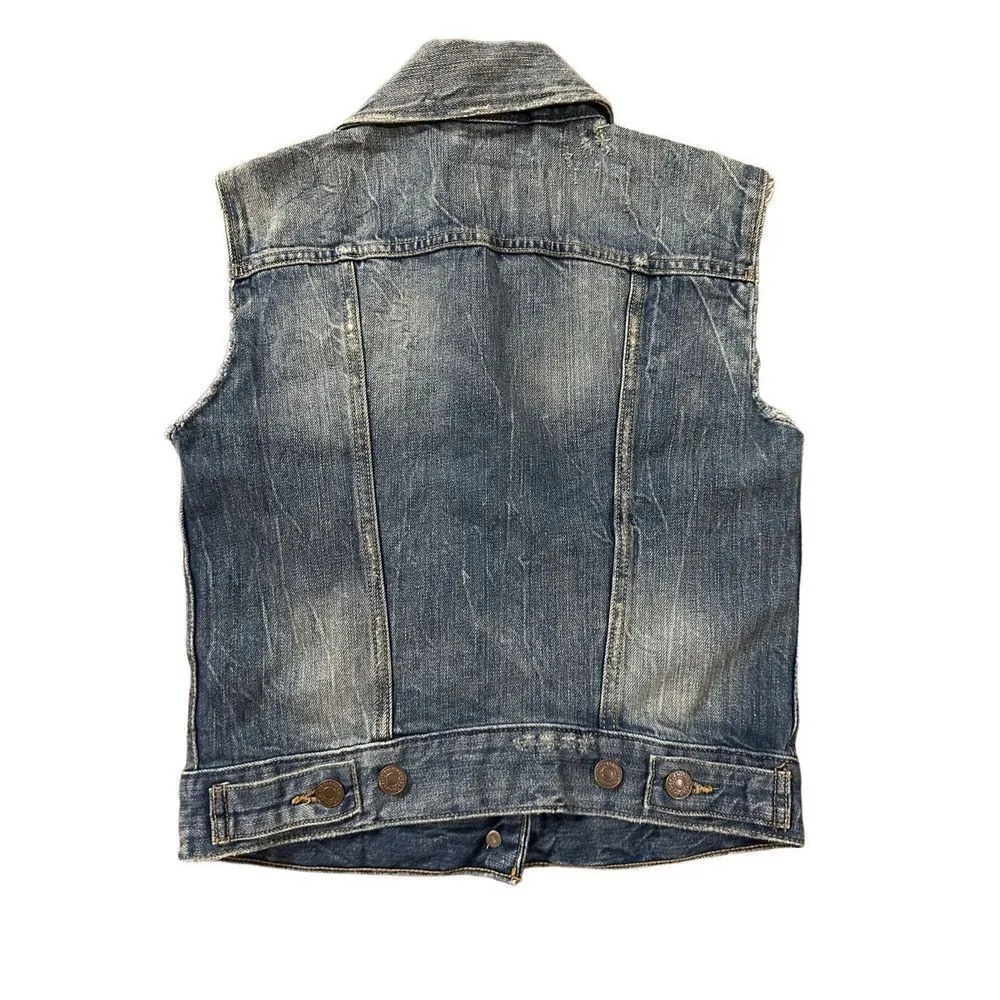 Levi’s womens trucker denim sleeveless vest jacket sz XS - Image 2