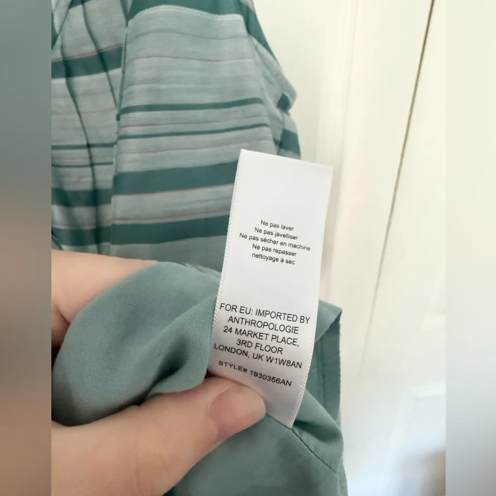 Anthropologie Current Air Piper Top Sleeveless Tank Green Stripe Size Small - Image 7