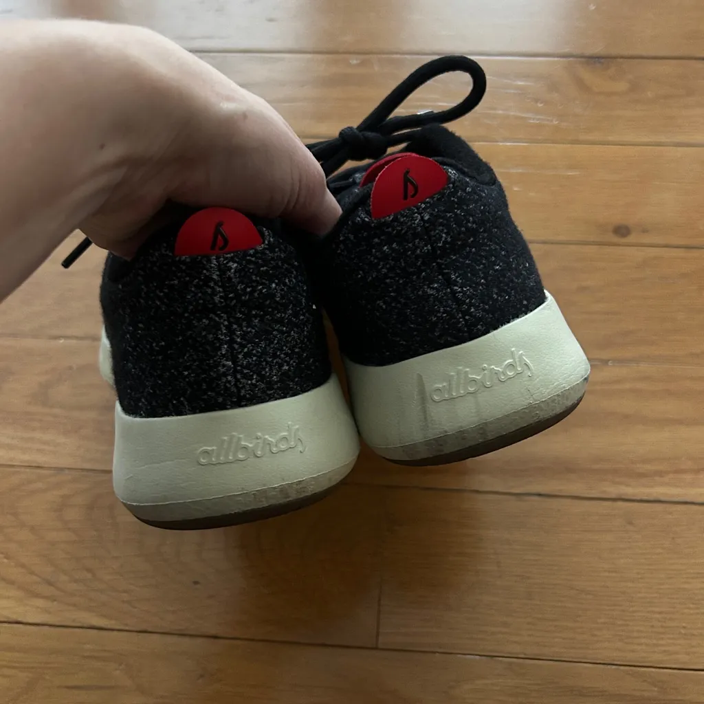 Allbirds Wool Runner Mizzles Shoes Women Size 8 Dark Gray Red Lace Up Tie - Image 8