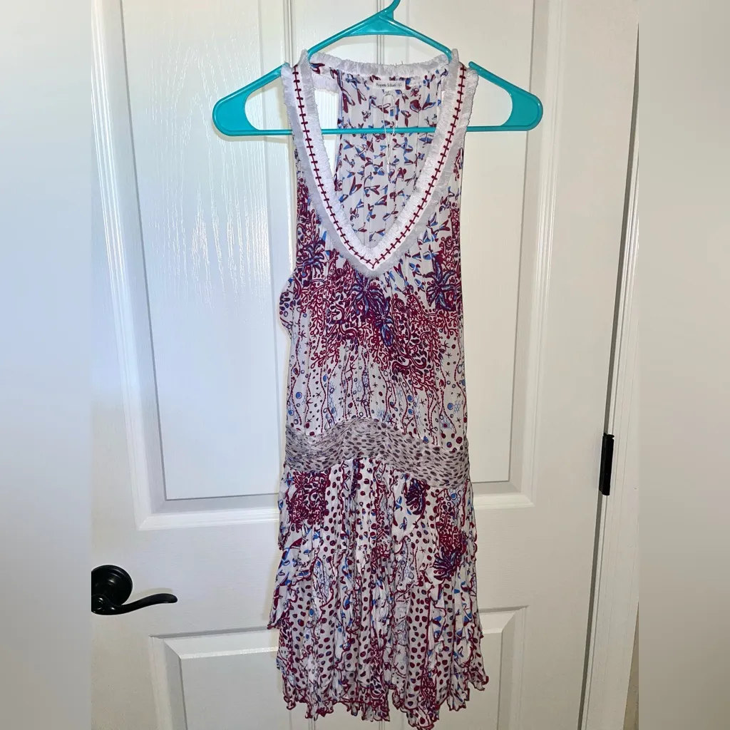 NWOT Poupette St Barth Beline Ruffle Mini V-Neck Dress size Small - Image 4