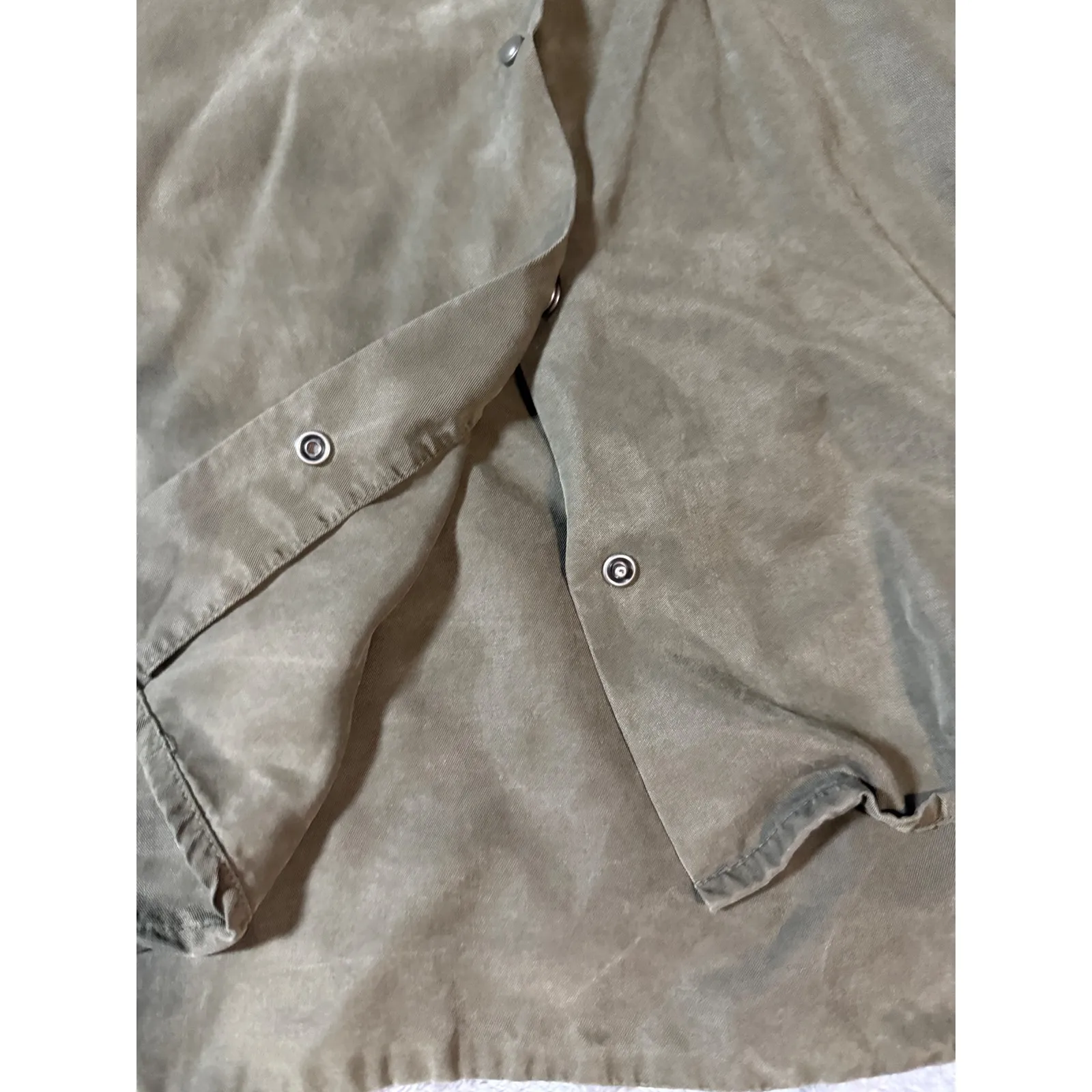 Zara x Trafaluc Size Small‎ Olive Green Lightweight Overshirt Long Sleeve Snap - Image 4