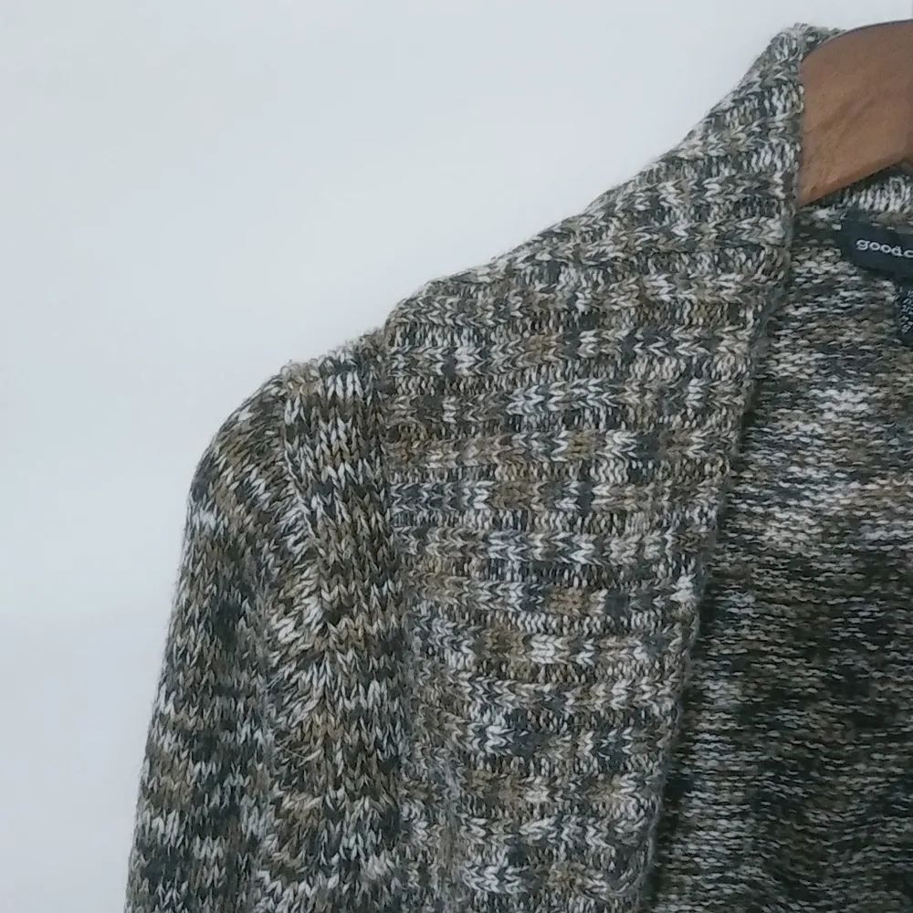 Goodclothes L Brown Creme BIG Knit Open Cardigan Sweater Size L - Image 5