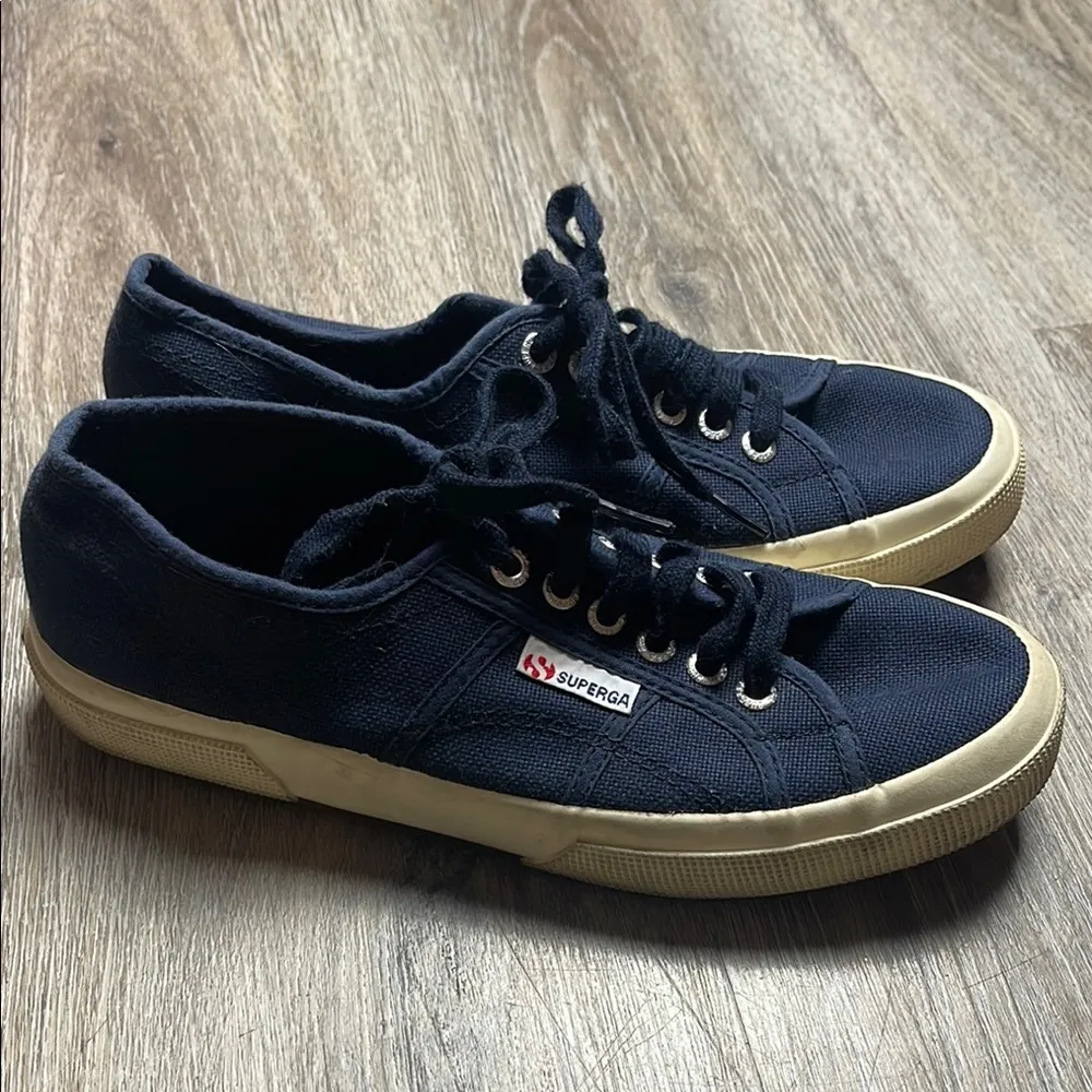 Superga Cotu Classic Unisex Blue Canvas Sneakers - Image 3