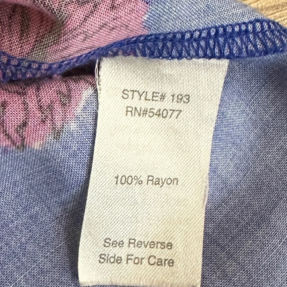 CAbi #193 Floral White Pink Front Tie Tunic Blouse - Image 3