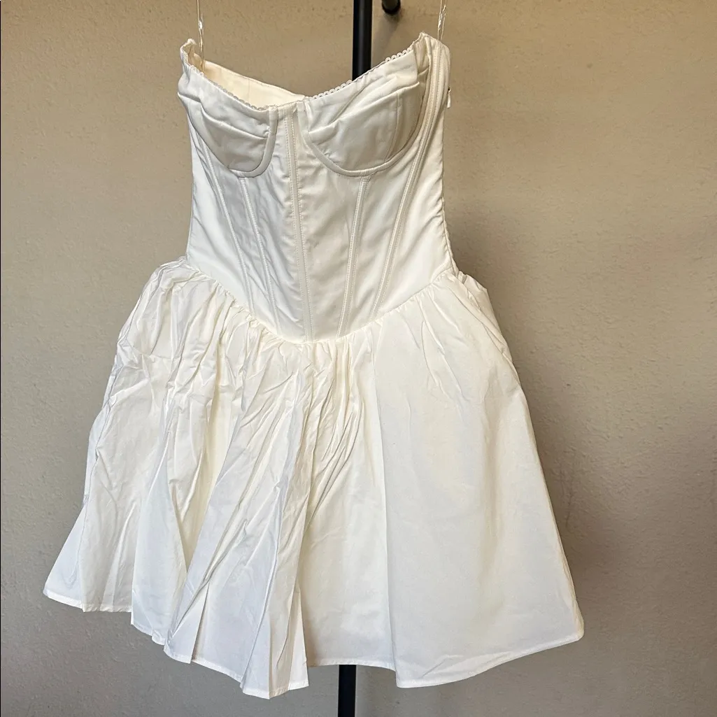 House Of CB Kristiana corset mini dress cream strapless minidress NWOT S - Image 10
