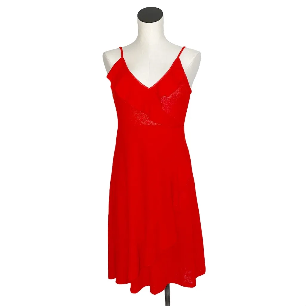 NWT ZARA Ruffle Mini Dress Stretch Red Bloggers Fav - Image 9