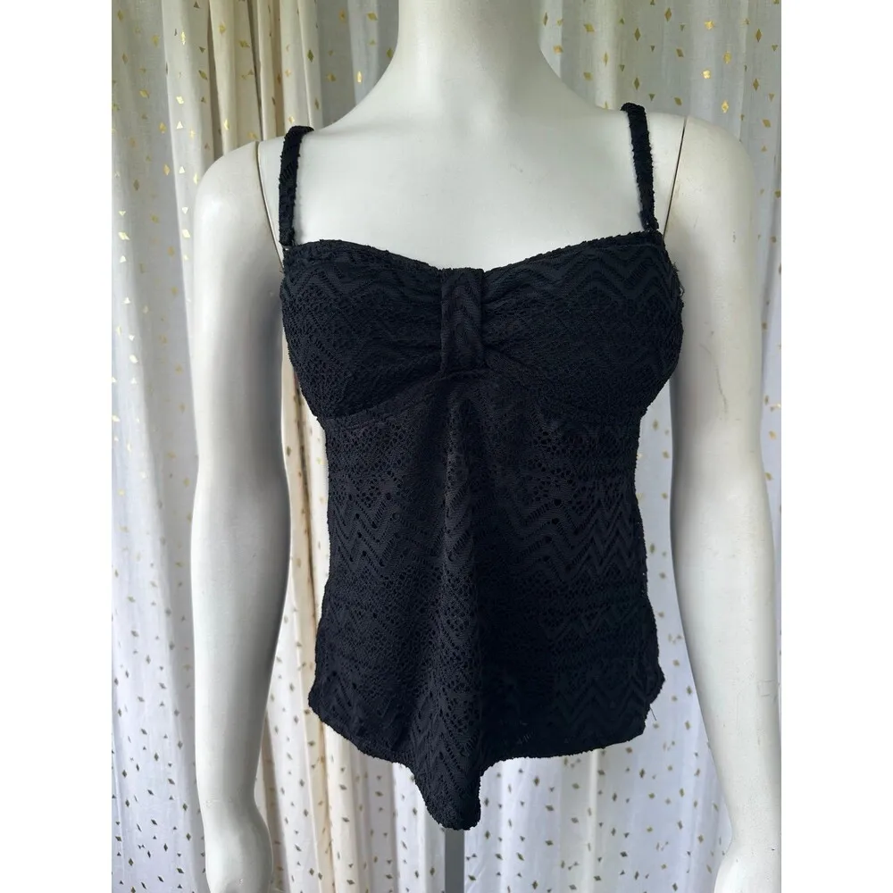 Catalina Lace Crochet Lined Adjustable Removable Straps Tankini Bandini Bikini S - Image 2