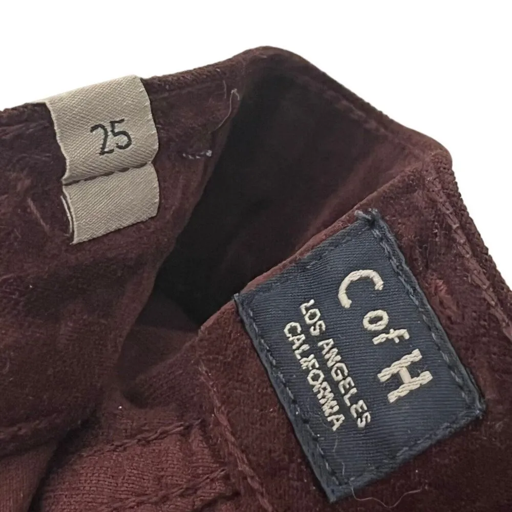 Citizens of Humanity Rocket Velour Skinny Jeans Burgundy Women’s Size 25 High Ri - Image 11