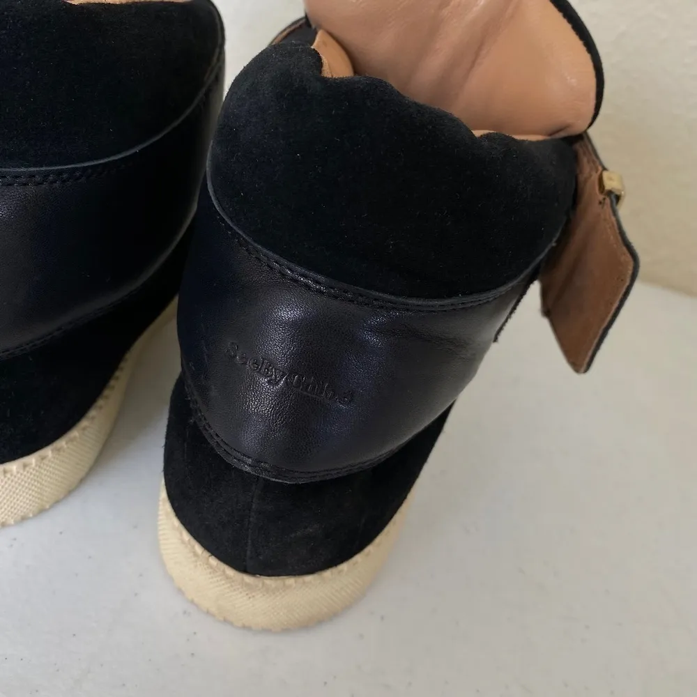 See by Chloe Sami Nappa Leather Sneaker‎ Black - Image 6