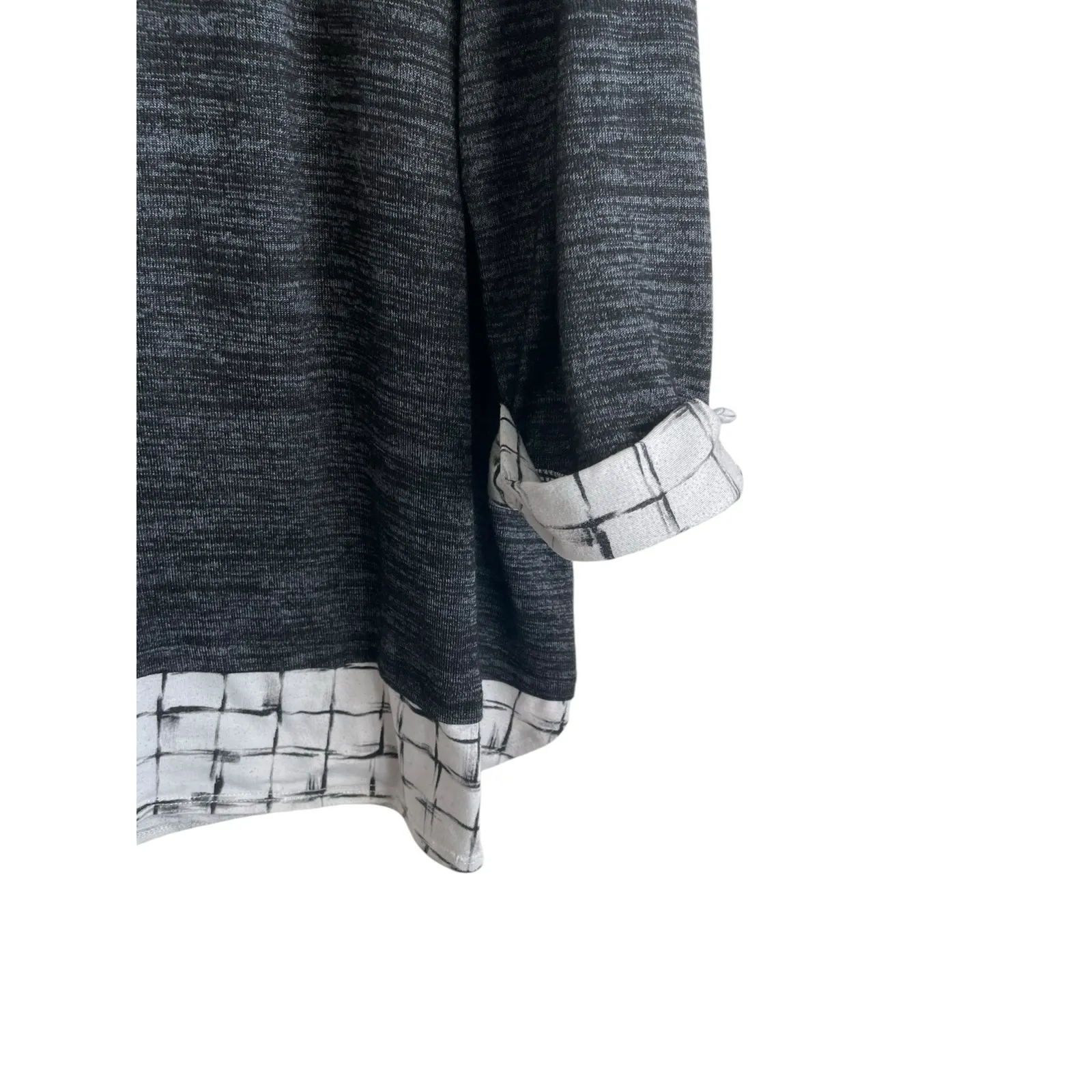 Catherines Women Tunic Sweater 2X Black Contrast Trim Stretch Work Office Travel - Image 6