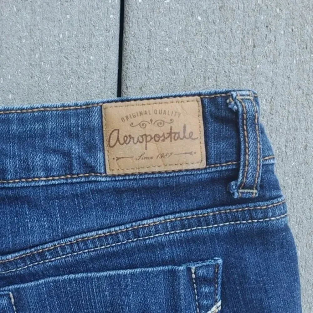 Aeropostale Cuffed Hem Dark Wash Jean Shorts | Aeropostale Jean Shorts - Image 8