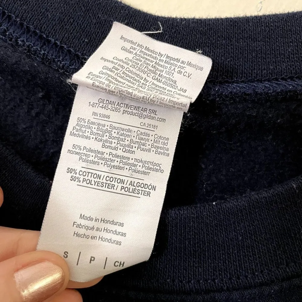 Friends Don't Lie decal sweater crewneck navy sweatshirt comfortable casual top Blue - Image 6