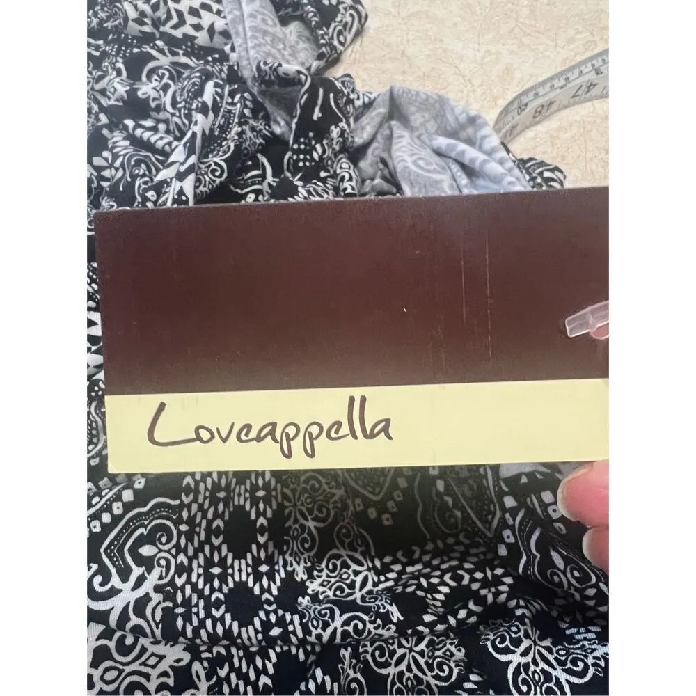 Loveappella Low Wrap V Bathsuit Cover up Short Dress Sz S Black/White - Image 3
