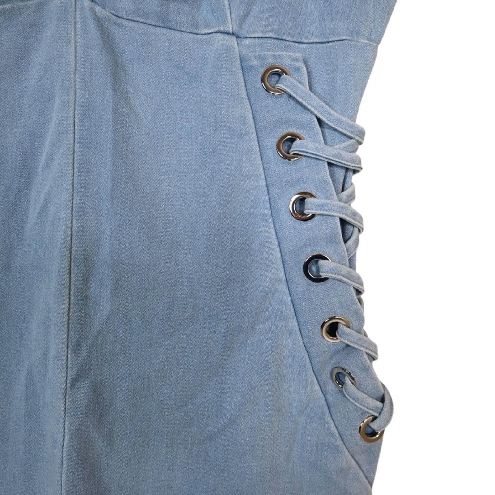 2BME Fashion Women's S Denim V Neck Jumpsuit Blue Size 27 - Image 6