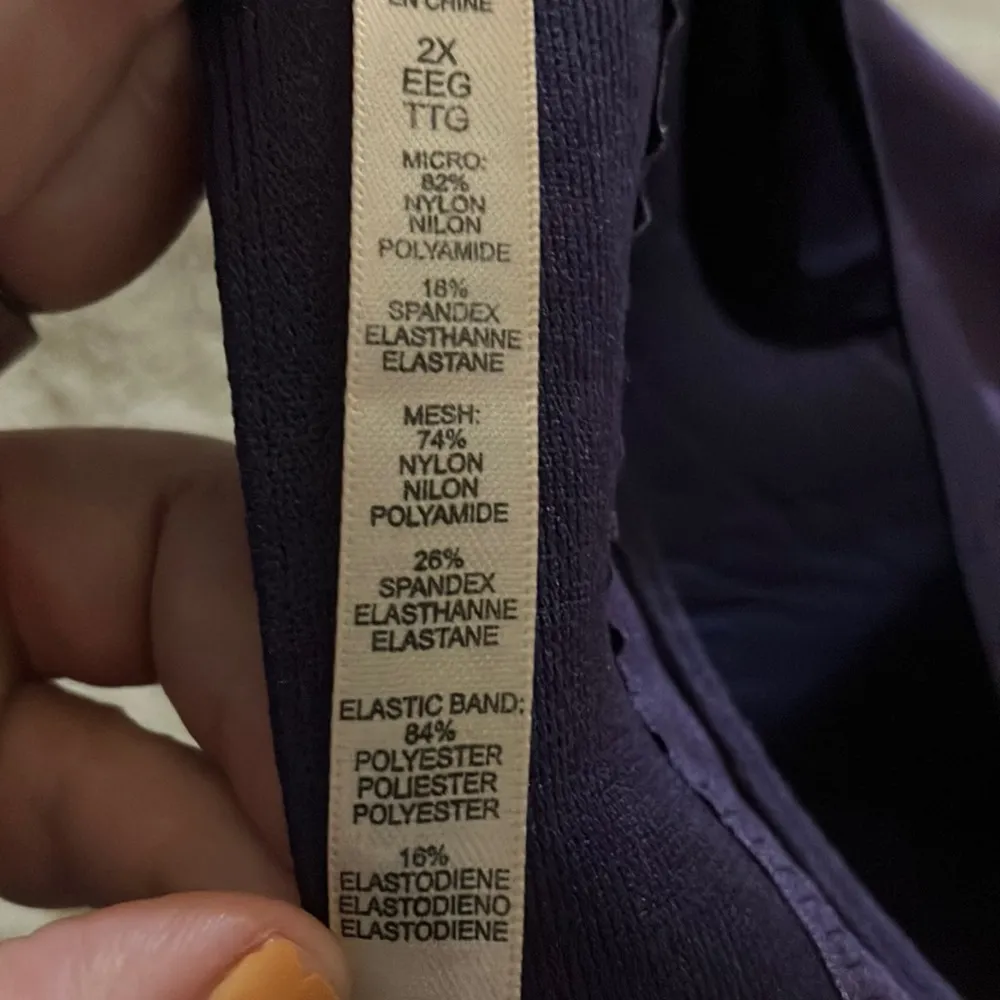 Rhonda Shear Molded Cup Bra With Mesh Back Detail, 2X Purple - Image 5