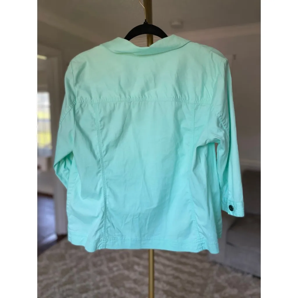 Christopher & Banks Mint Button Jacket Cruisewear Autumn Brunch Garden Office L - Image 3