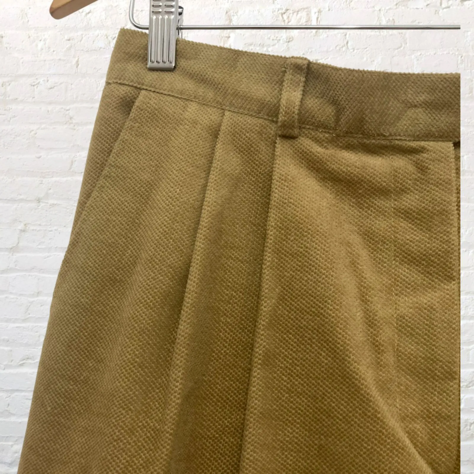 J.McLaughlin High Rise Chino Pants Olive Gold 14 Vintage Preppy Tailored USA - Image 11
